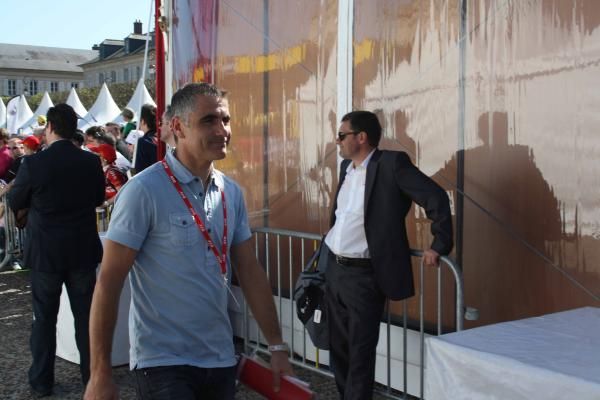 French national team manager Laurent Jalabert at the Paris-Roubaix team presentation