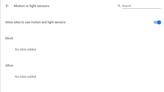 Chrome allows you to block websites accessing your device's sensors (Image Credit: TechRadar)