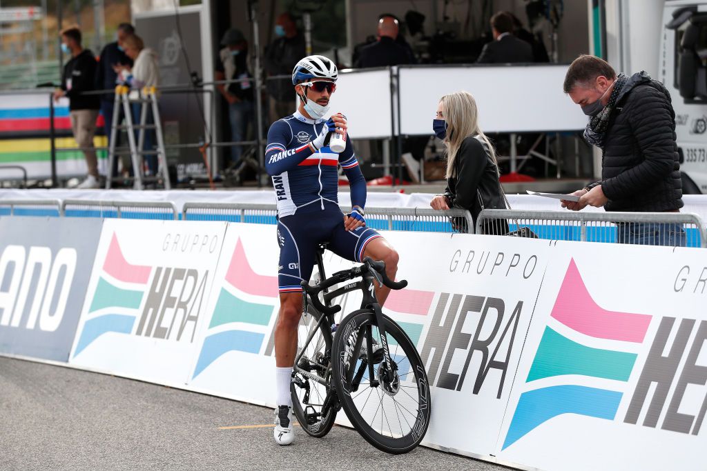 Julian Alaphilippe before the men's road race at the World Championships