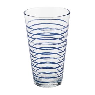 glass with striped and white background