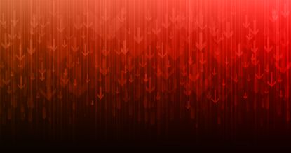 red arrows pointing down into black abyss