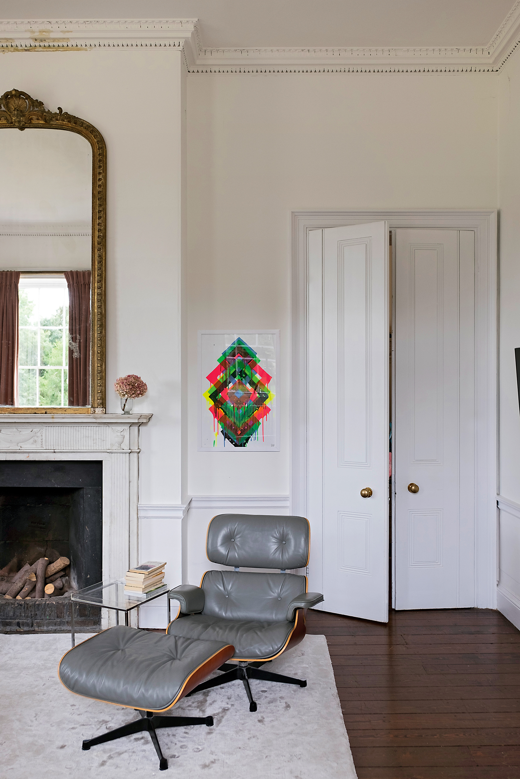 White living room with eames chair