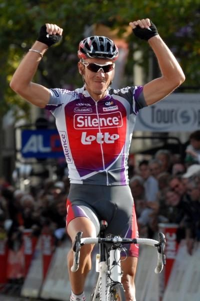 Philippe Gilbert (Silence-Lotto) gave a long victory salute