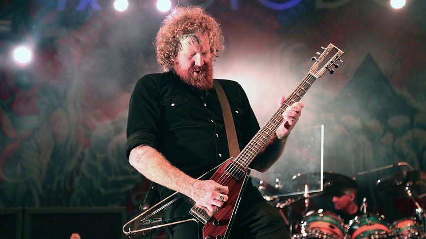  Brent Hinds of Mastodon performs at Rumsey Playfield, Central Park on May 19, 2015 in New York City