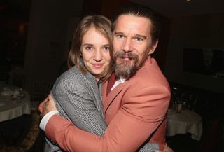 Maya Hawke and father Ethan Hawke pose at the opening night after party for the Roundabout Theatre Company's production of Sam Shepard's "True West" on Broadway at Brasserie 8 1/2 on January 24, 2019
