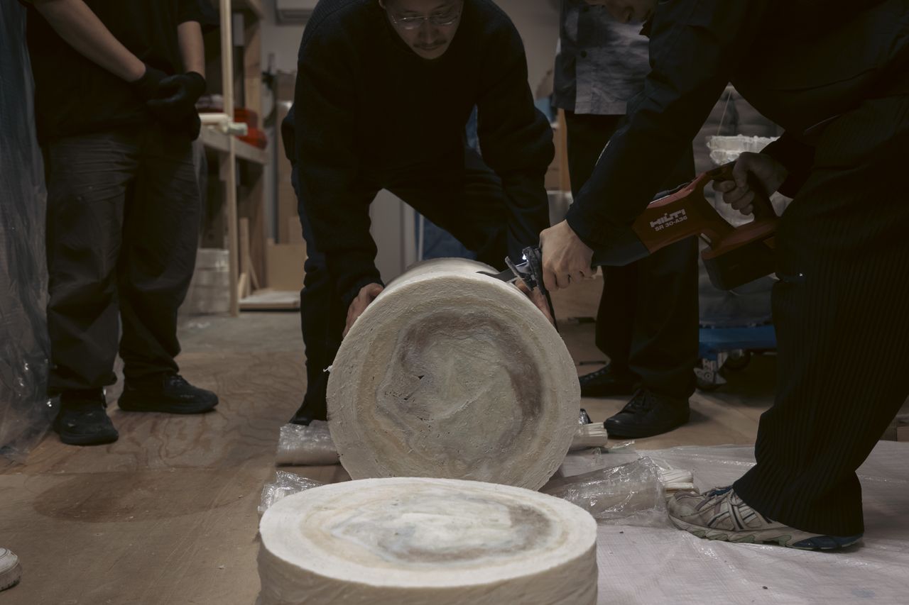 Issey Miyake making process for paper installation for Milan Design Week 2026