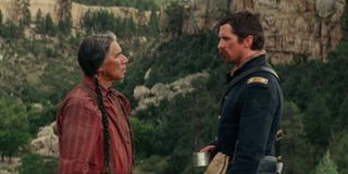 Wes Studi and Christian Bale in Hostiles