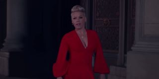 Pink in the music video for Walk Me Home