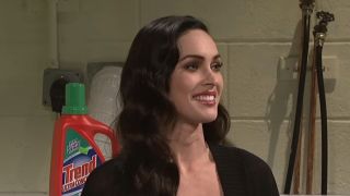 Megan Fox smiling on SNL