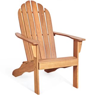 An acacia adirondack chair