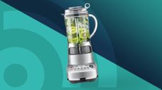 Breville blender on teal background