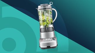 Breville blender on teal background