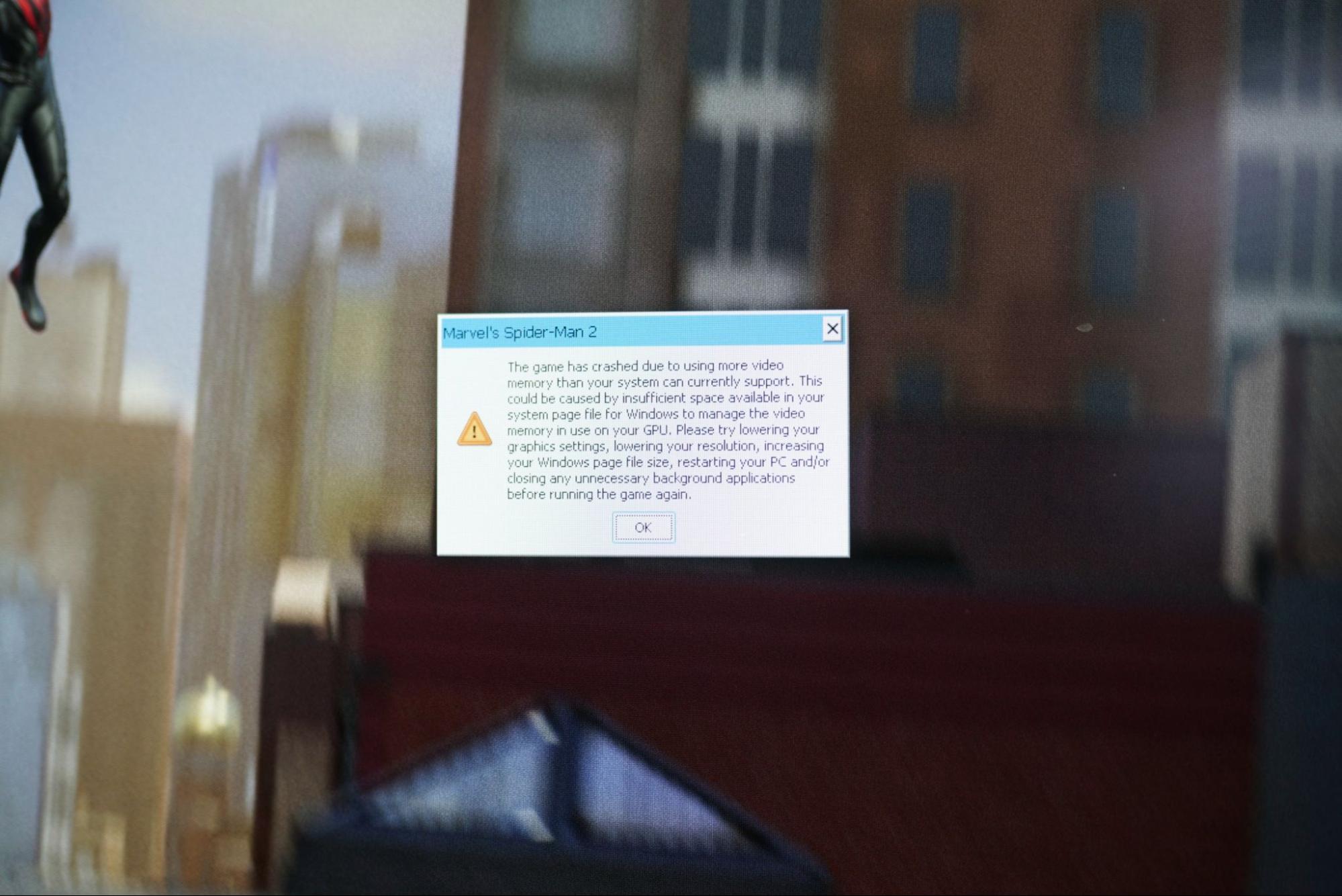 Spider-Man boot error on BC-250