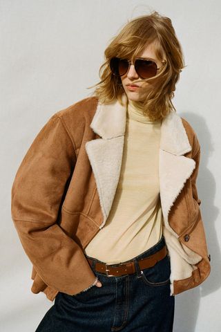 H&M Napped Aviator Jacket