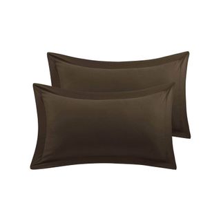A pair of brown pillows 