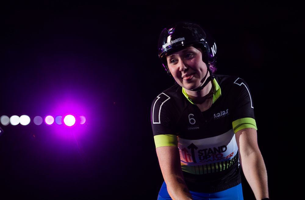 Katie Archibald of Great Britain ahead of the Six Day London