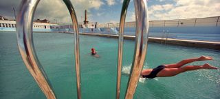 Jubilee Pool Lido, Penzance in Cornwall, UK.