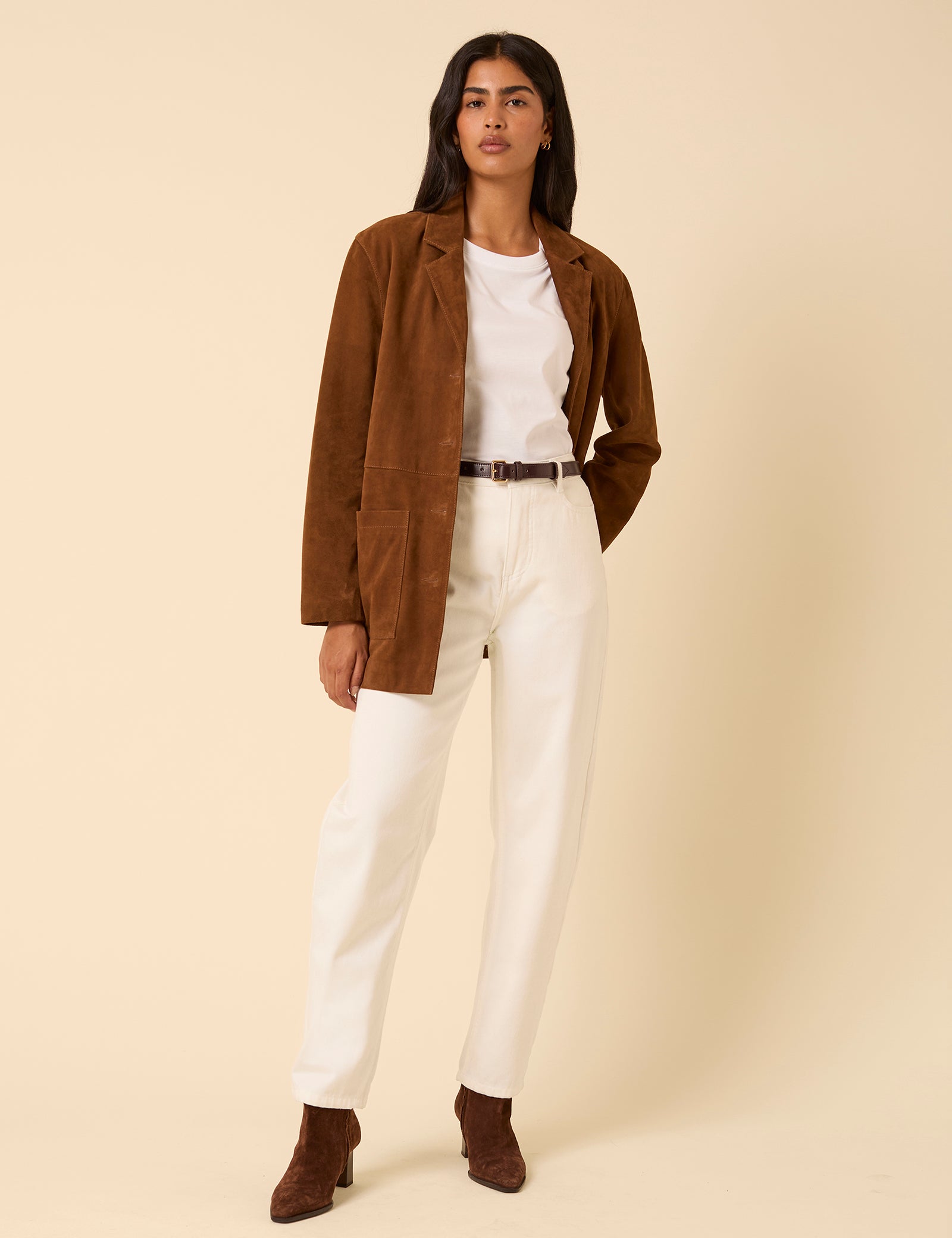 White Putney Barrel Leg Jeans