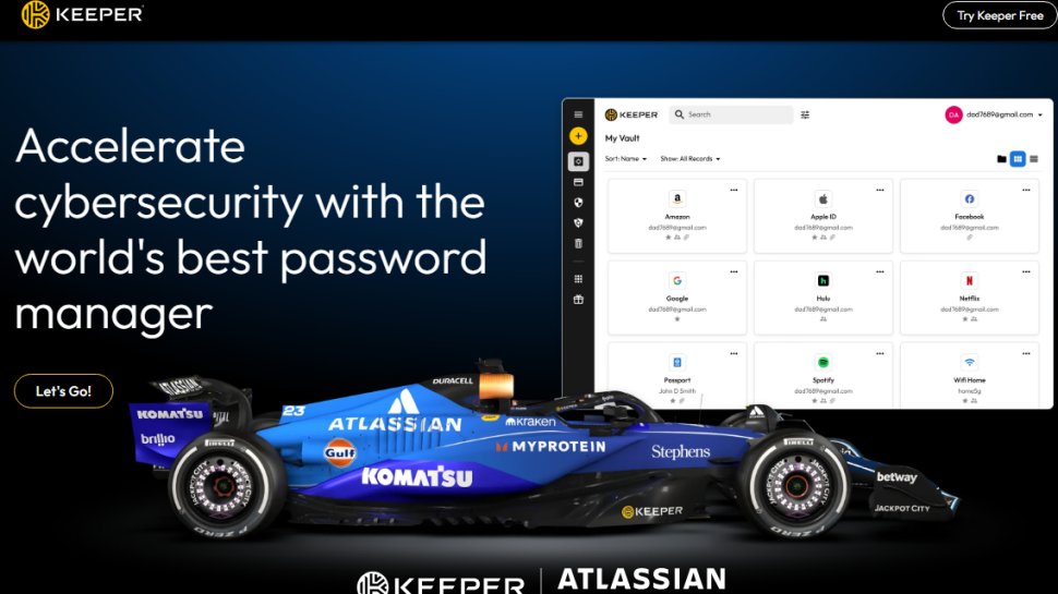 Website screenshot of Keeper (August, 2025)