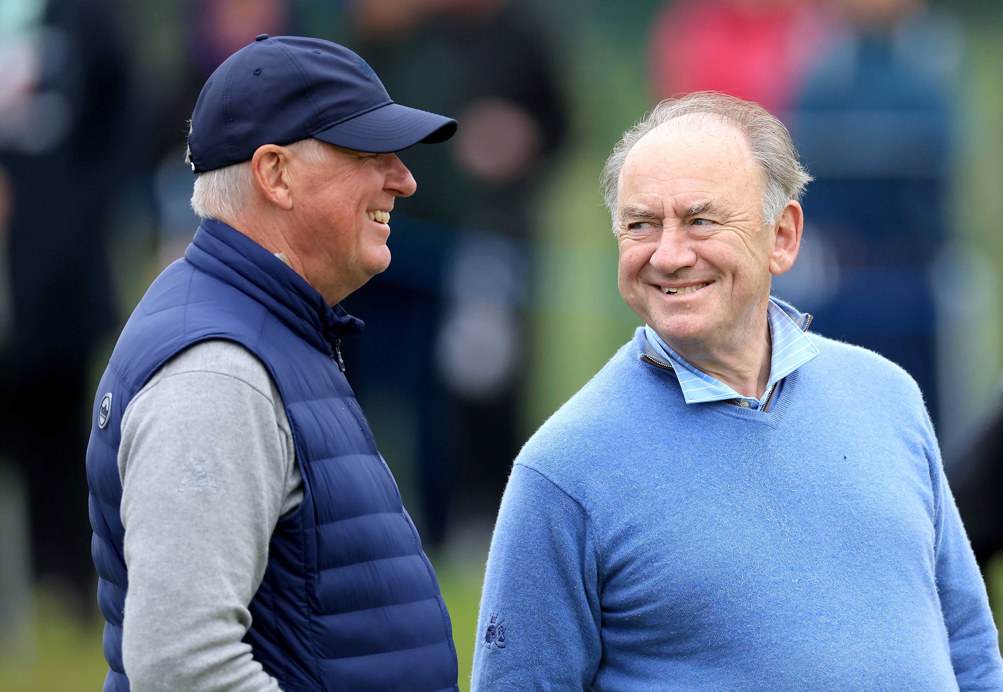 Peter Dawson (right) smiles with former R&A CEO, Martin Slumbers