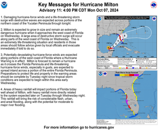 Information about how to stay safe from Hurricane Milton. For more information, go to hurricanes.gov.