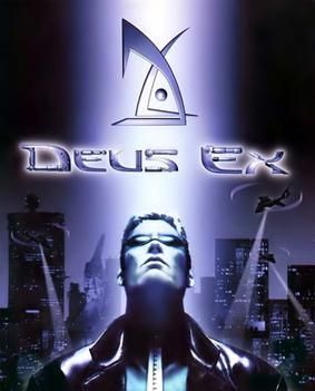 JC Denton in sunglasses on Deus Ex's cover art