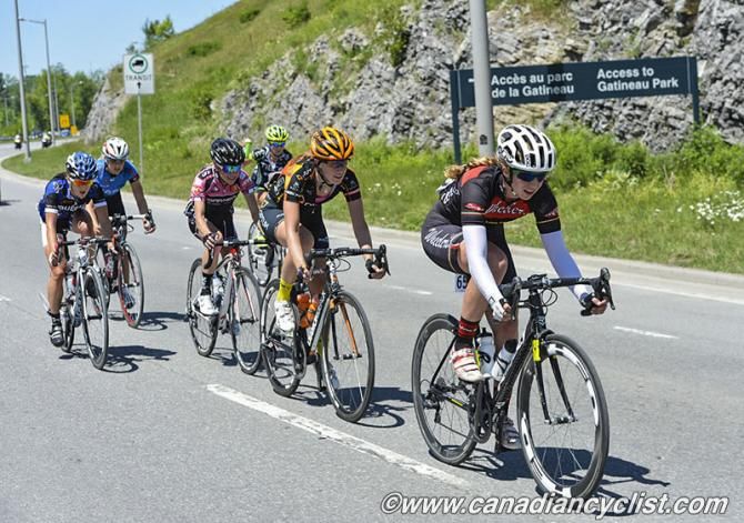Winning break led by Justine Clift (West of Quebec Wheelers)