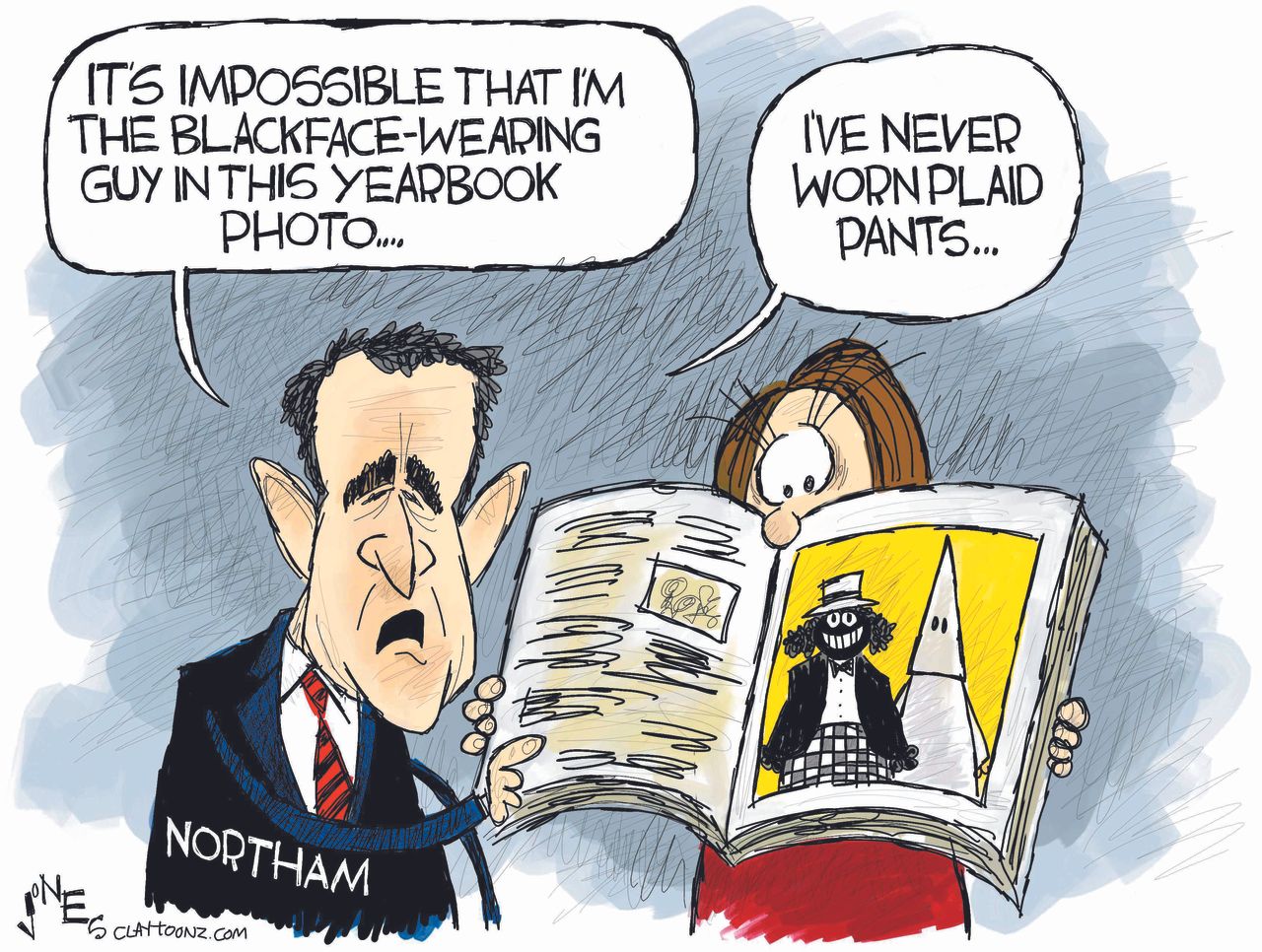 Political Cartoon U.S. Ralph Northam Racism KKK