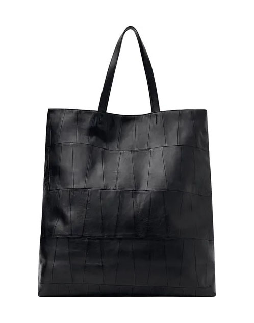 MANGO, Patchwork Leather Shopper Bag