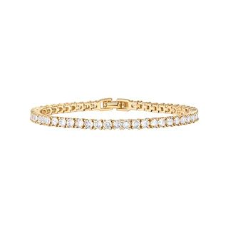 Pavoi 14k Gold Plated 3mm Cubic Zirconia Classic Tennis Bracelet | Gold Bracelets for Women | Size 6.5-7.5 Inch