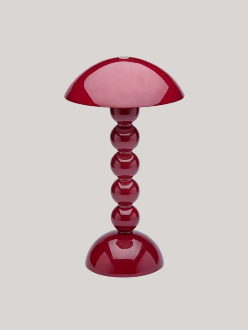 Cherry Lacquer Rechargeable Bobbin LED Lamp