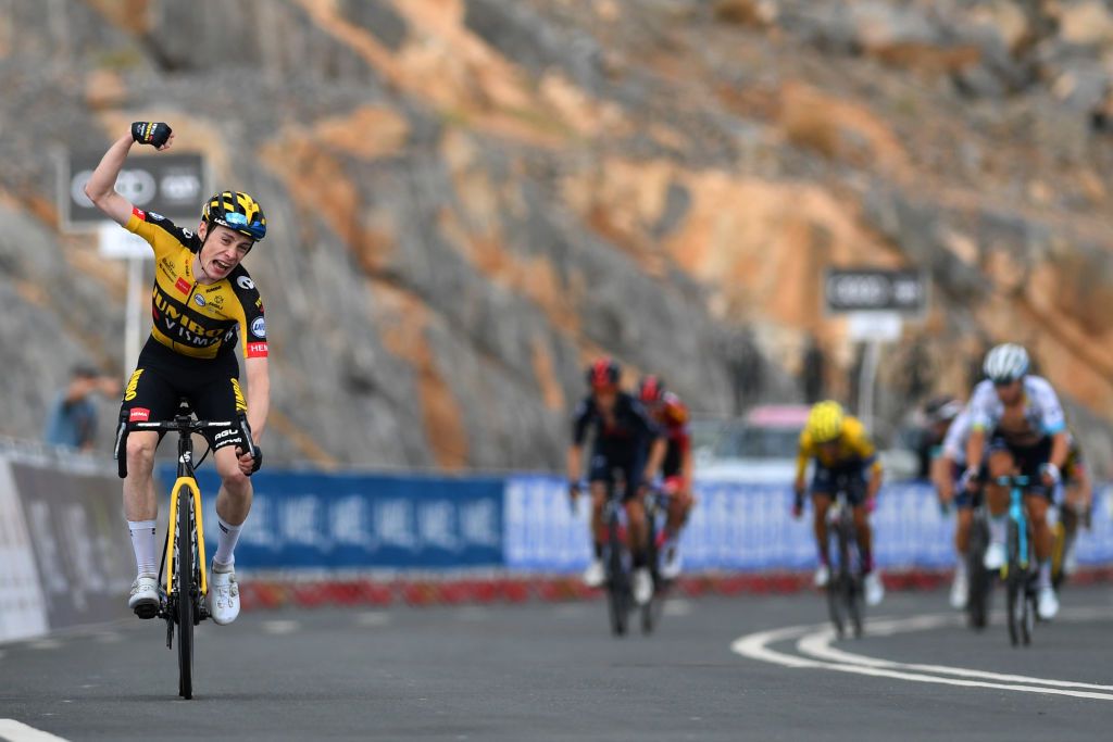 Jonas Vingegaard (Jumbo-Visma) celebrates his win