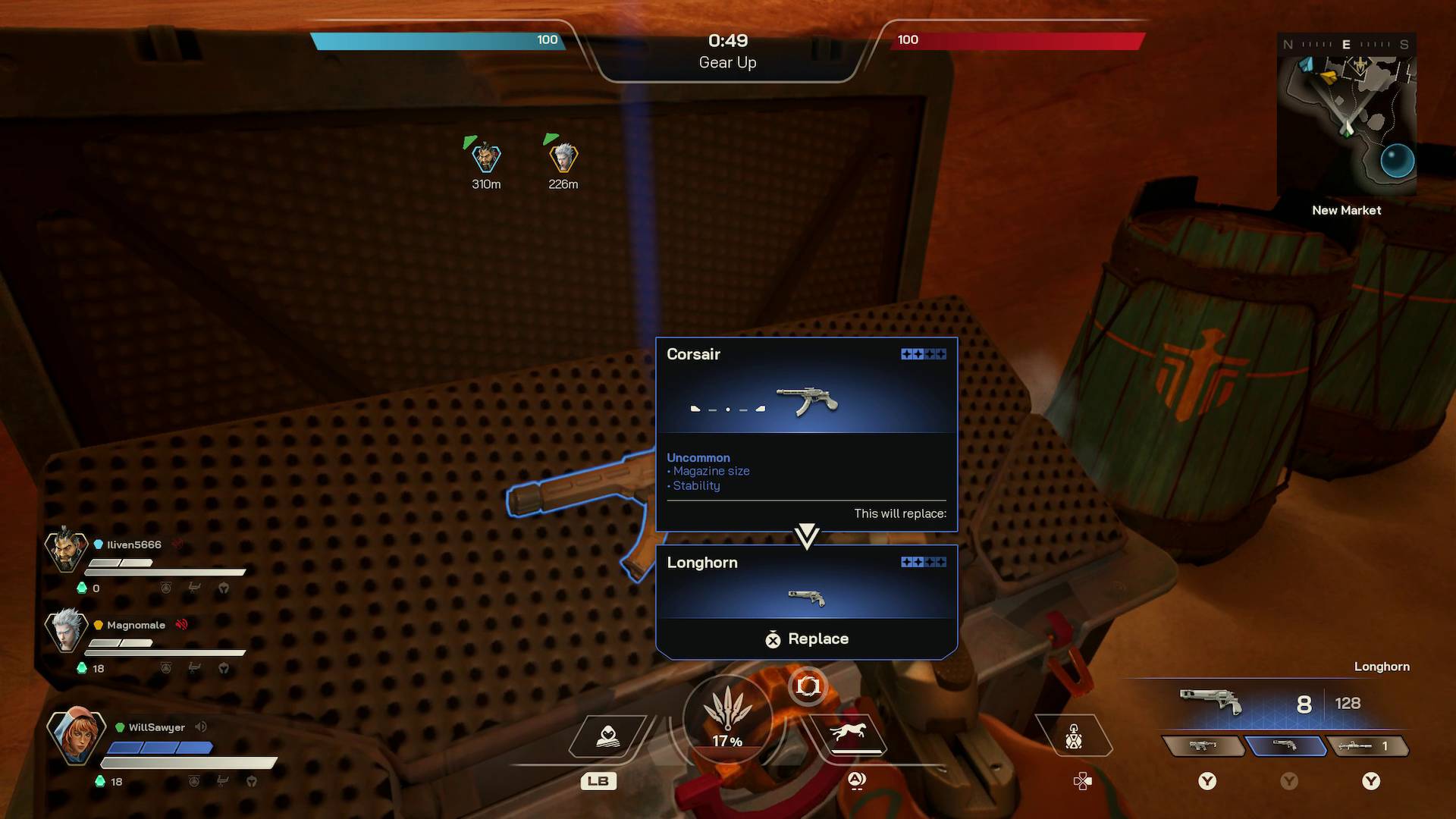 Highguard looting Corsair SMG from loot chest