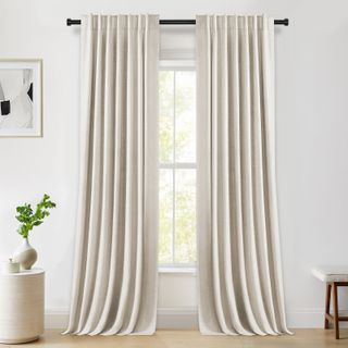 Graciella Thermal Insulated Faux Linen Max Blackout Curtains Back Tab