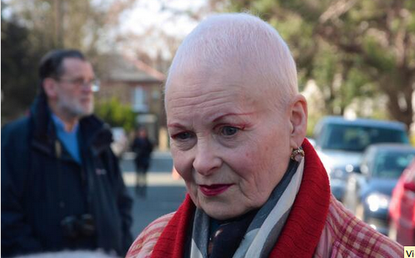 Designer Vivienne Westwood cut off her hair to protest climate change