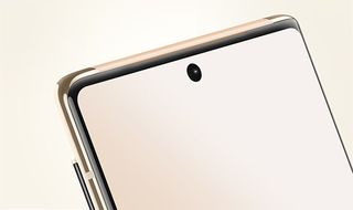 A render of the Google Pixel 6 showing the top portion of the display and its central punch hole camera