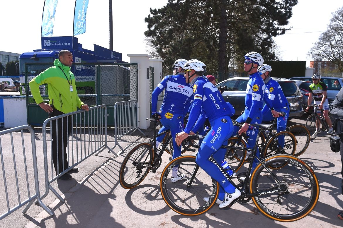 Quick-Step arrived to ride on the velodrome only to be stopped by security