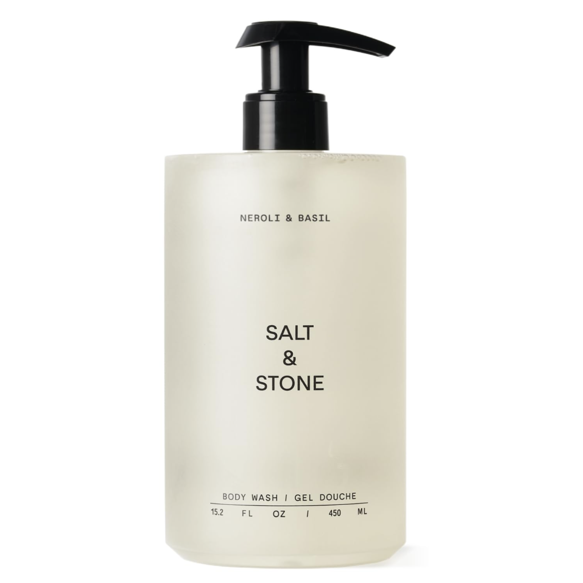 Salt and stone shower gel for men and women | Neroli & Basil | Hydrated gel cleanser | Clean and soft skin | Made with nicotinamide and hyaluronic acid | Parabens, sulfates and pthalates (15.2 fl oz)