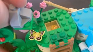 Lego Bunnie's Outdoor Activities set on a wooden surface