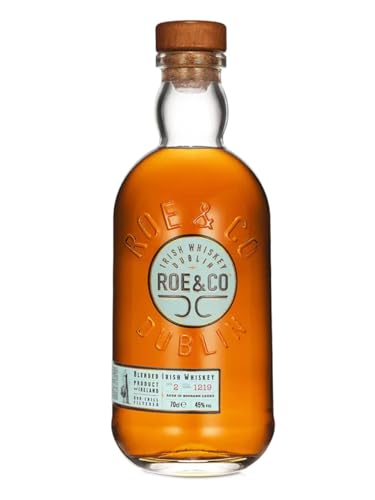 Roe & Co Blended Irish Whiskey | 45% Vol | 70cl | Premium Whisky | Blend of Malt & Grain Whiskies | Deep Texture & Flavour | Enjoy in Drinks | Notes of Vanilla | Toffee & Fruit