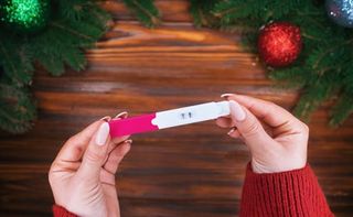 Pregnancy test at Christmas