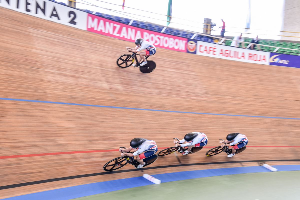 The British women had to do most of their pursuit with just three riders