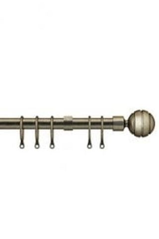 The Range New Edge Blinds 16 - 19mm Antique Brass Serrated Ball Metal Curtain Pole Set