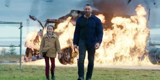 Chloe Coleman and Dave Bautista in My Spy