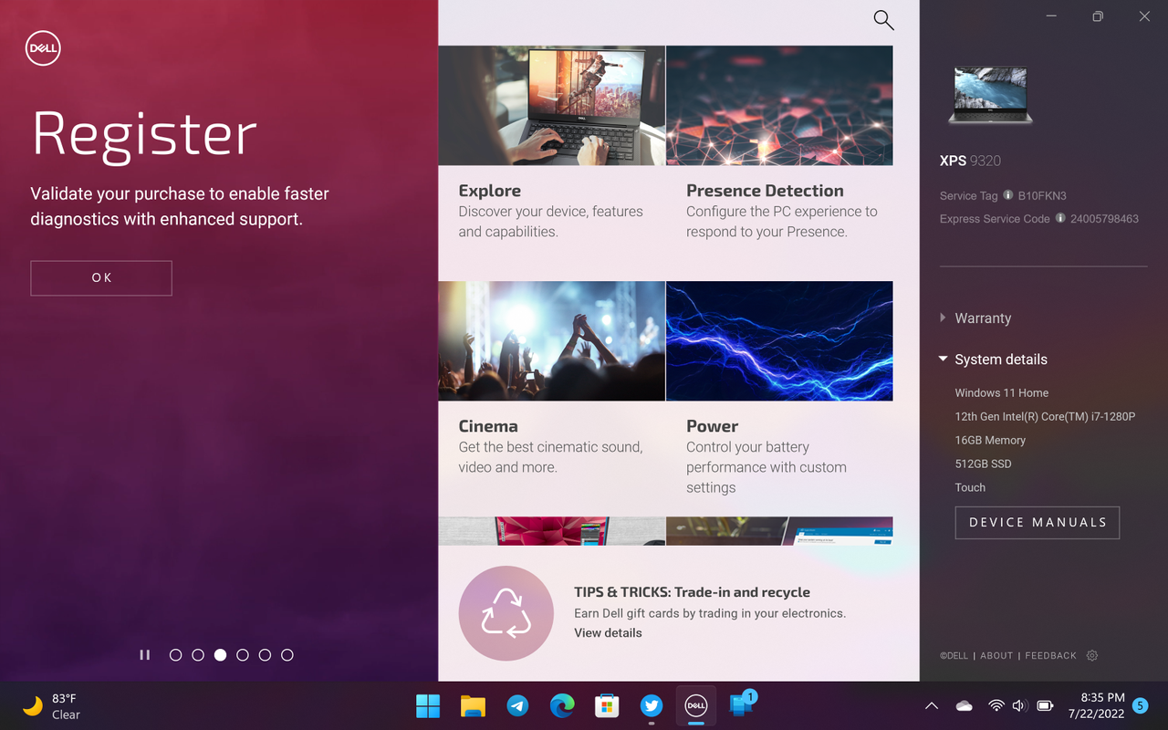 My Dell software