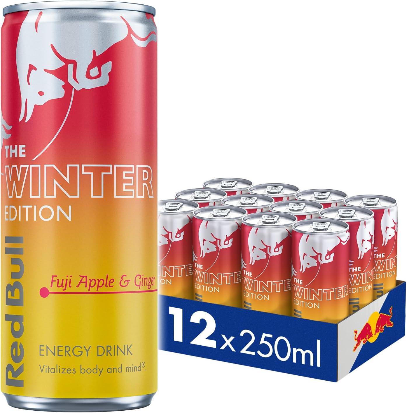 Red Bull Winter Edition Fuji Apple &amp;amp; Ginger Energy Drink 250ml 12 Pack
