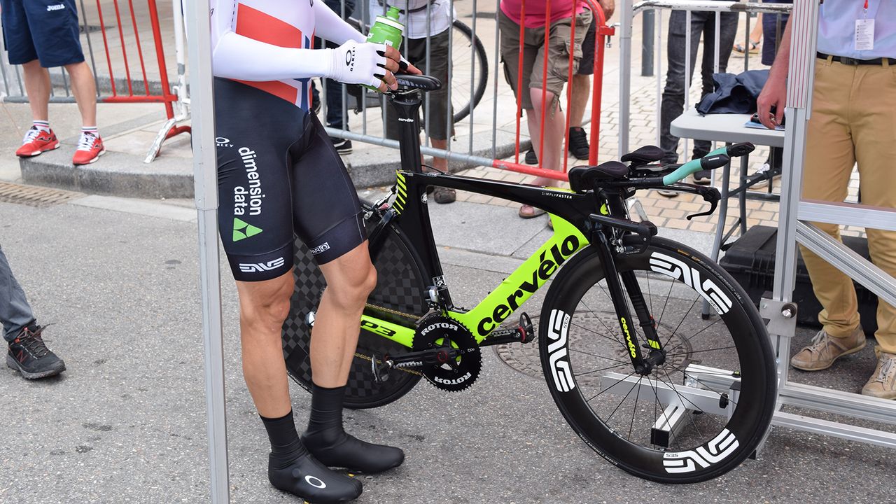 Norwegian national time trial champion Edvald Boasson Hagen raced the prologue on a Cervelo P3