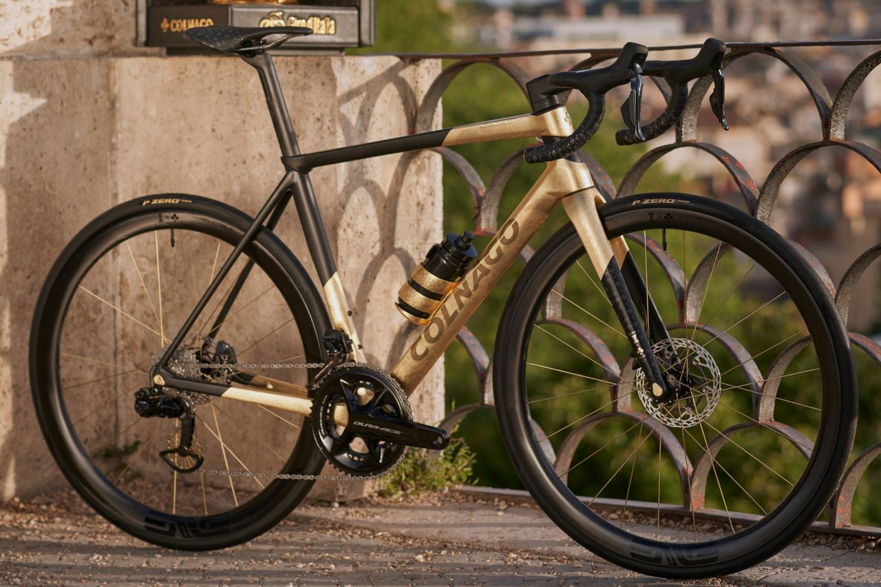 Colnago&#039;s Gioiello road bike is a C68 frameset with a special edition gold paint scheme