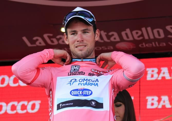 Mark Cavendish (Omega Pharma QuickStep) in the maglia rosa