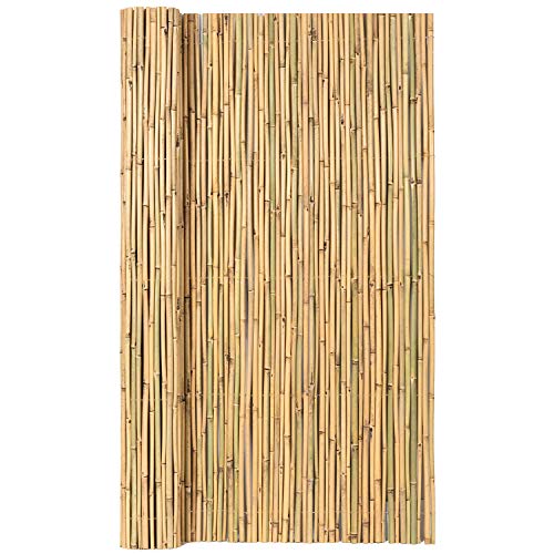 Mininfa Natural Rolled Bamboo Fence, Eco-Friendly Bamboo Fencing, 0.7 in D X 6 Feet High X 8 Feet Long, Bambou Screen for Garden, Privacy